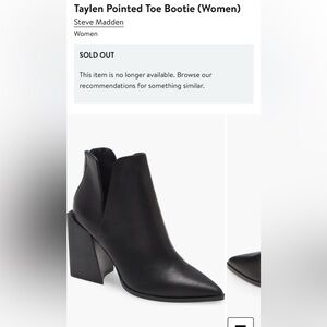 NWOT - Steve Madden Taylen Black Pointed Toe Bootie